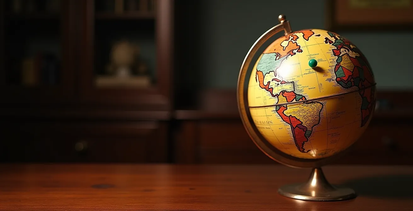 Carte du monde stylisée montrant les différentes zones de couverture RC Pro avec focus sur USA et Europe