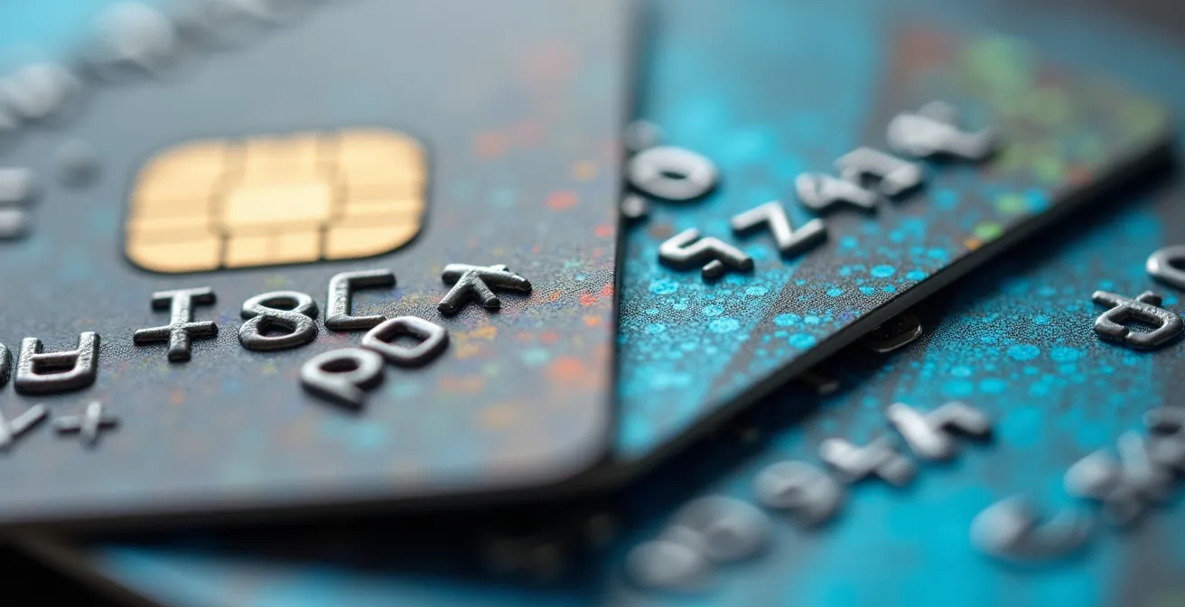 Gros plan sur des cartes d'assurance santé posées sur une surface en bois