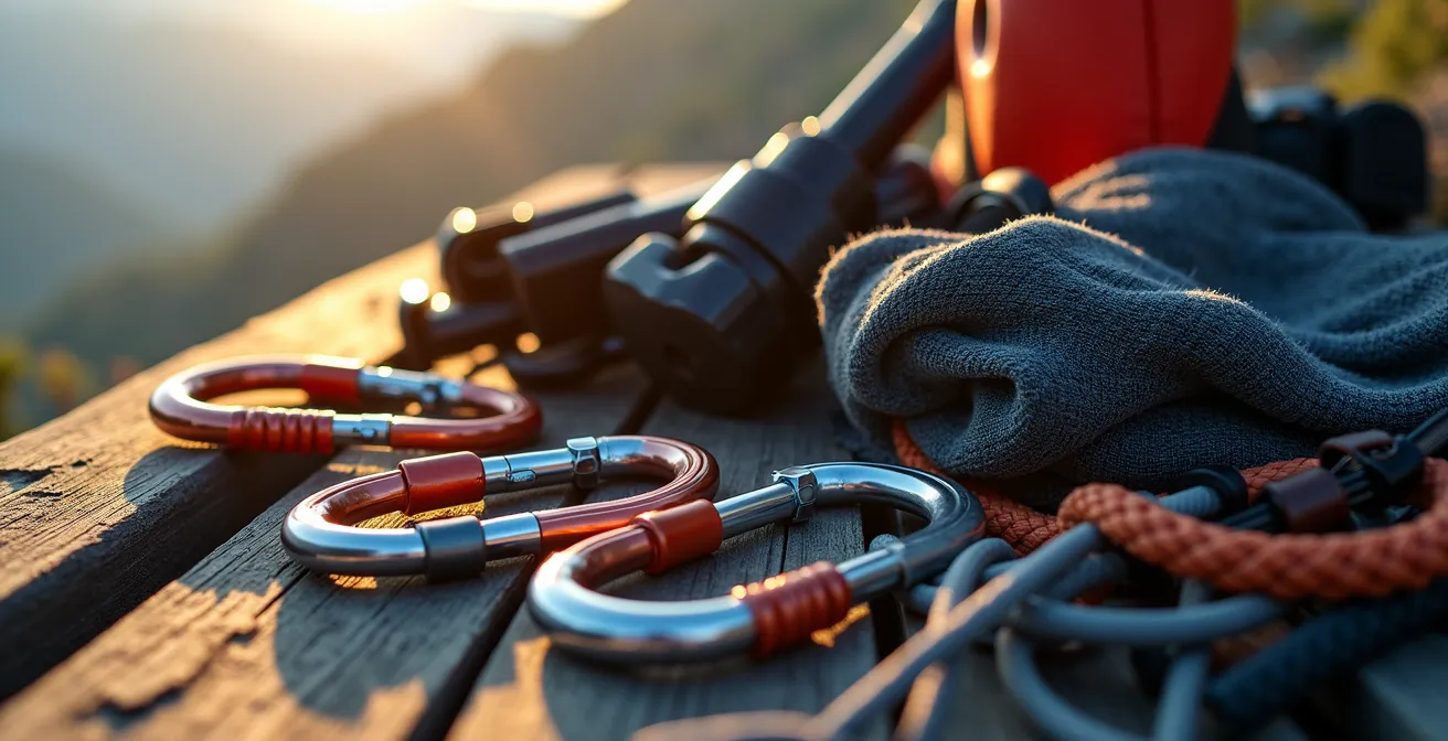 Équipements de sports à risque comme des mousquetons et du matériel de plongée, suggérant les exclusions de la GAV.