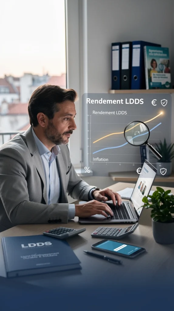 un homme étudie les rendements d'un LDDS