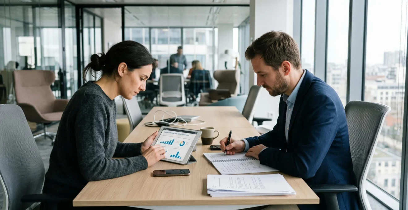 Deux professionnels dans un bureau d