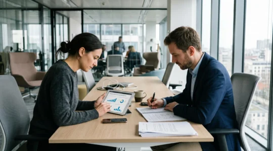 Deux professionnels dans un bureau d
